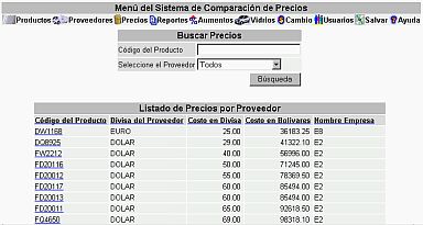 Sistema Comparacion Precios Por Proveedor (19K)